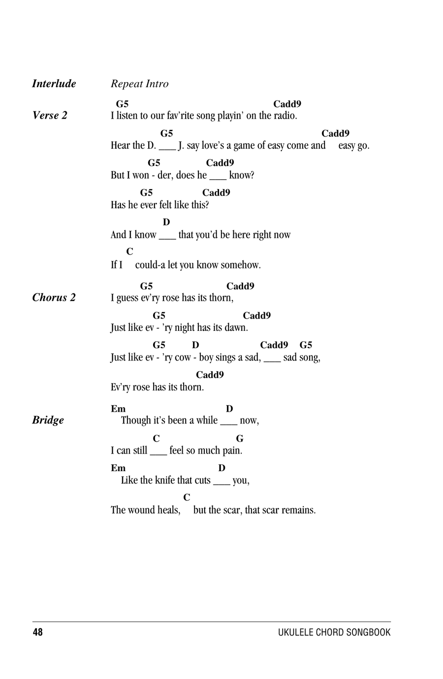 Every Rose Has Its Thorn Every Rose Has Its Thorn Ukulele scores gallery preview page 2