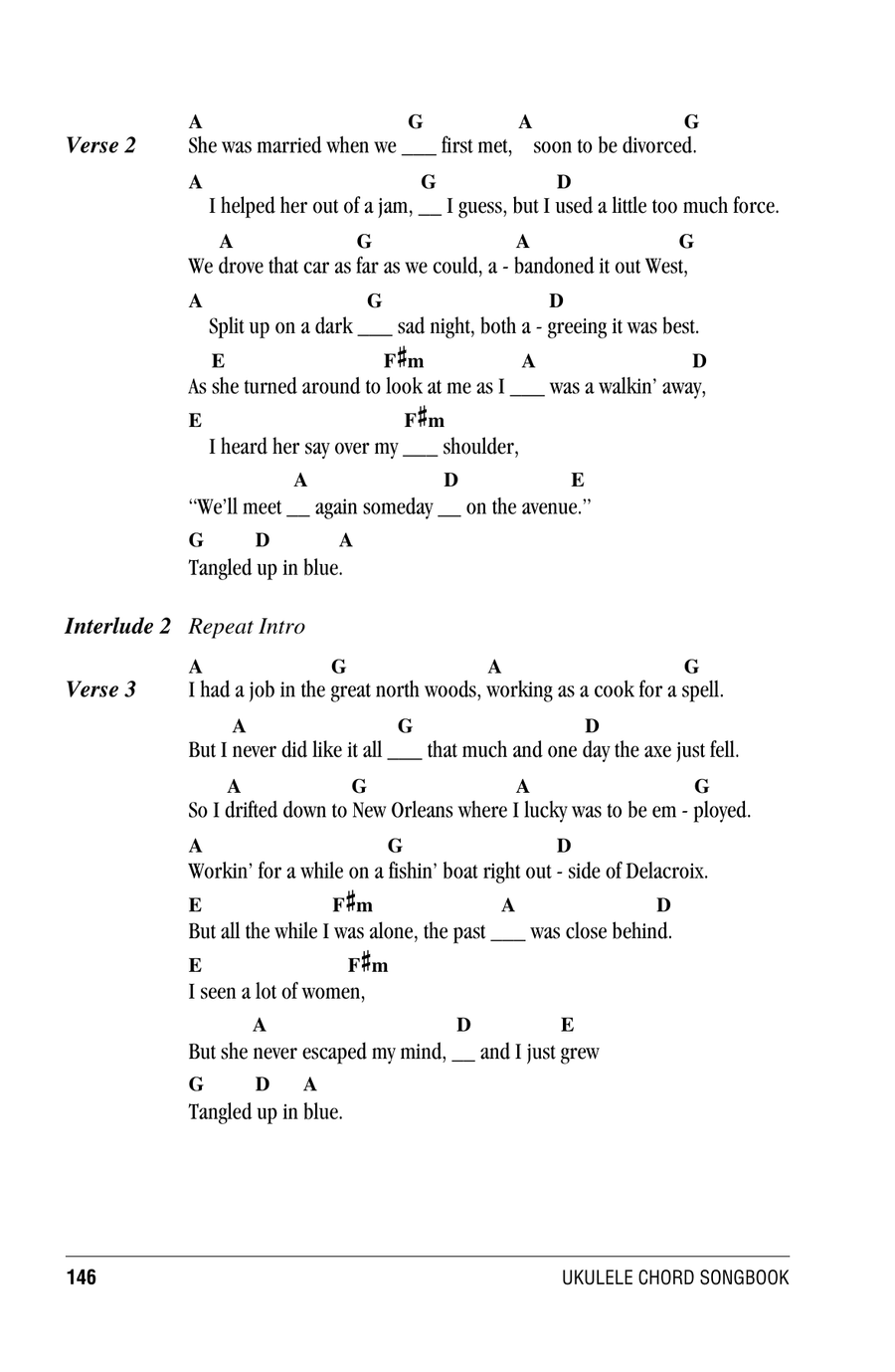 Tangled Up In Blue Ukulele scores gallery preview page 2