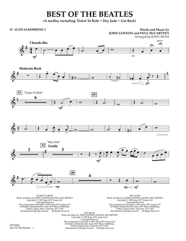 Best of the Beatles - Eb Alto Saxophone 2