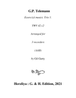 Trio sonata TWV 42:c2 (Essercizii musici, trio no.1) (arrangement for 3 recorders)