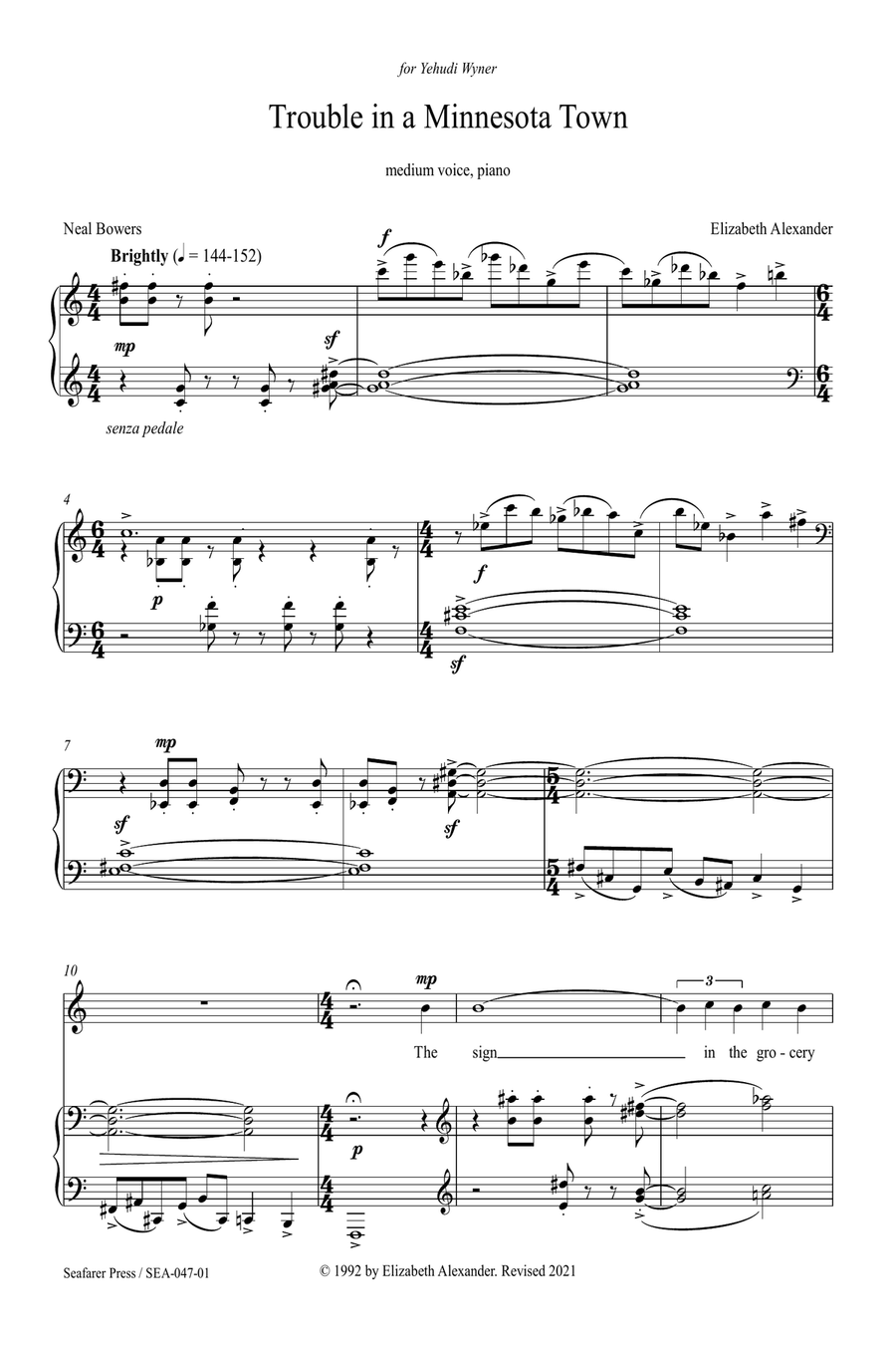 Trouble in a Minnesota Town Piano, Vocal scores gallery preview page 4