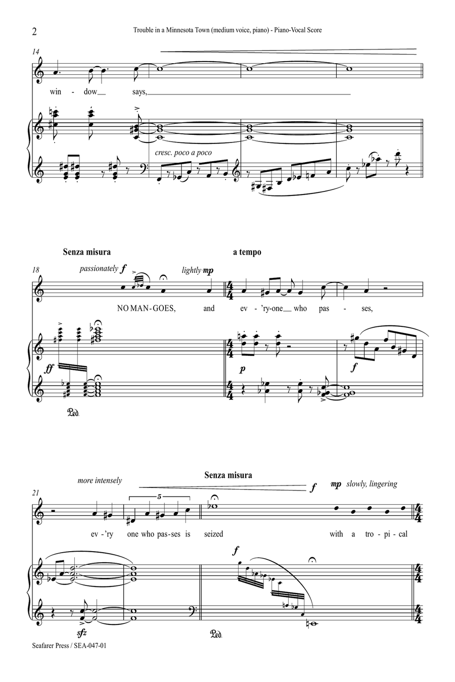 Trouble in a Minnesota Town Piano, Vocal scores gallery preview page 5