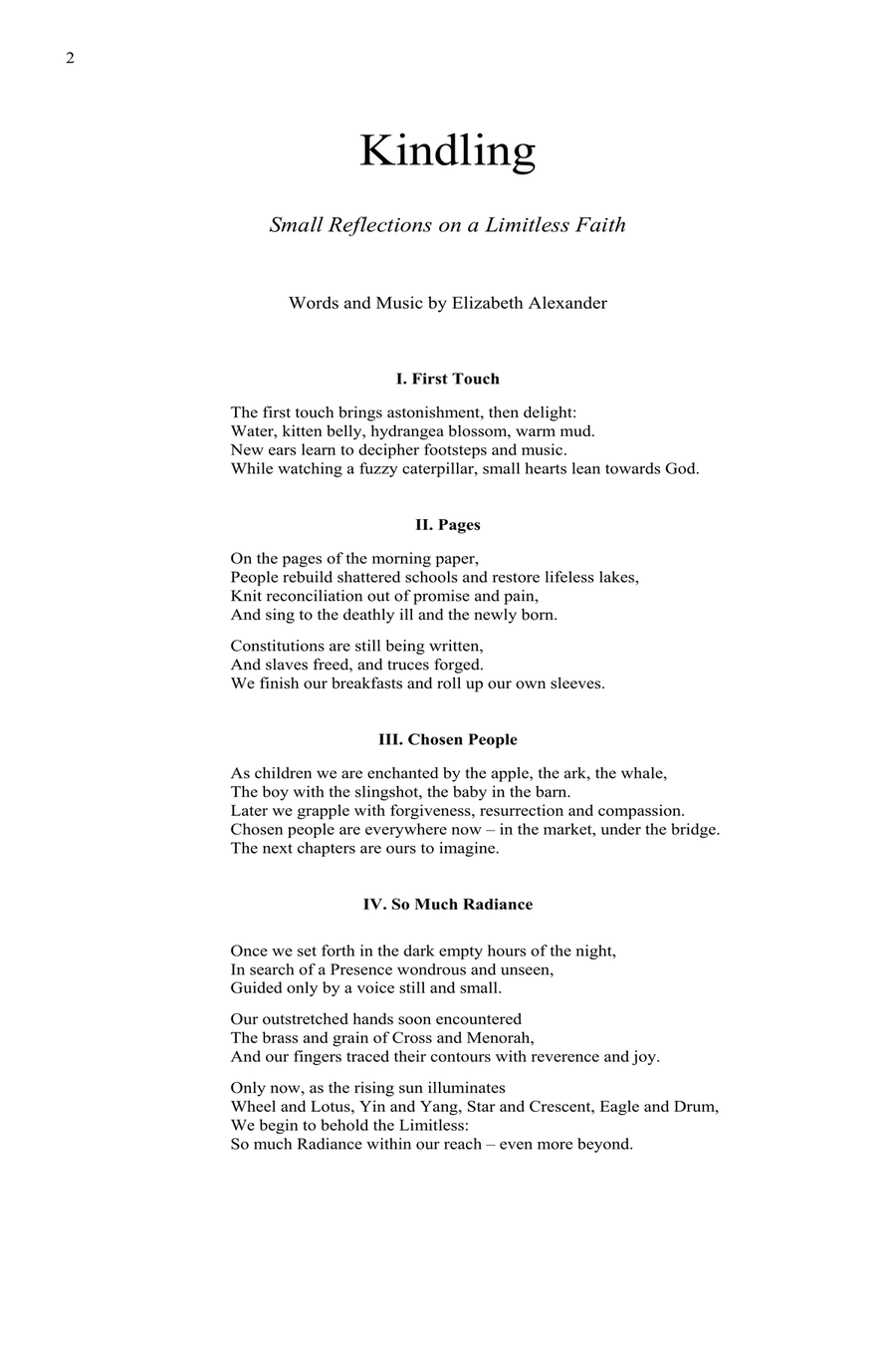 Kindling: Small Reflections on a Limitless Faith 4-Part scores gallery preview page 5