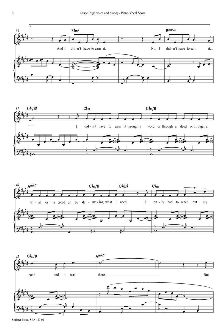 Grace Grace Piano, Vocal scores gallery preview page 5
