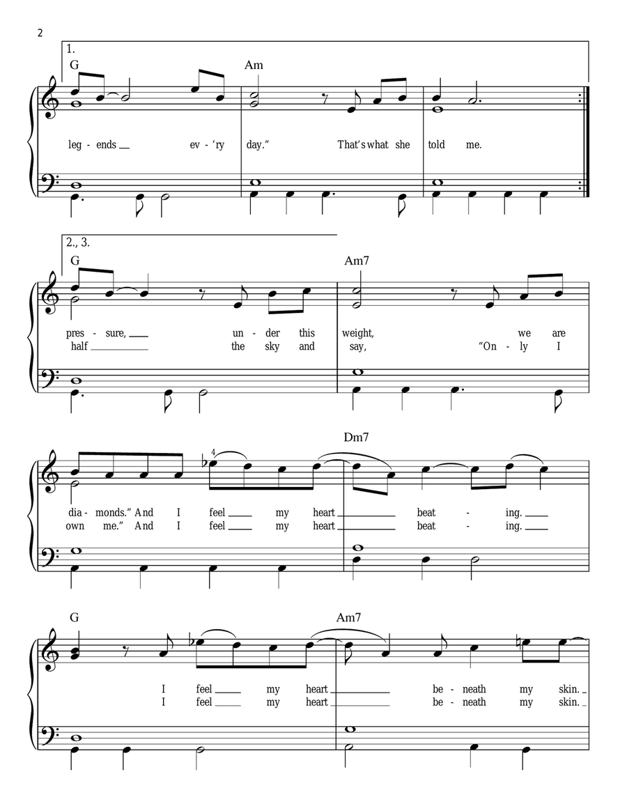 Adventure Of A Lifetime Adventure Of A Lifetime Easy Piano scores gallery preview page 2
