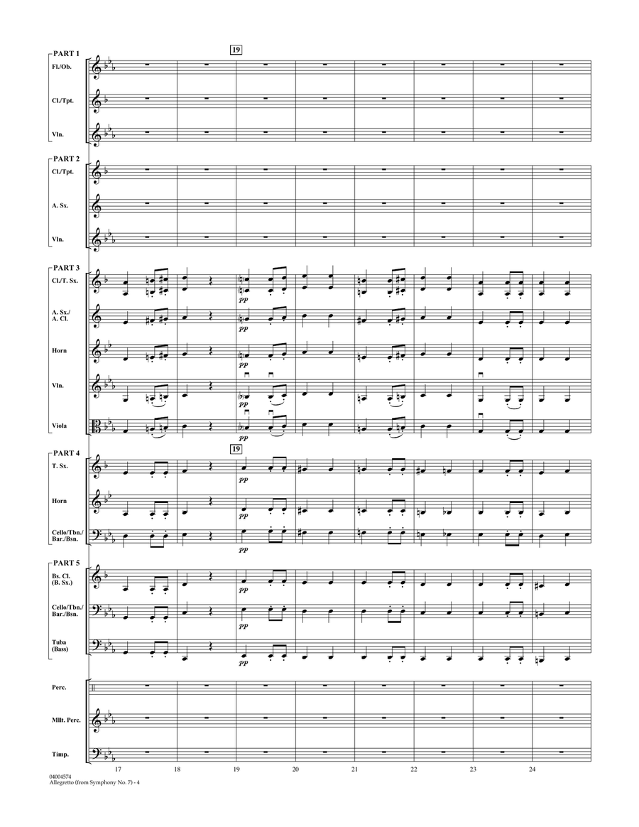 Allegretto (from Symphony No. 7) - Conductor Score (Full Score) Concert Band scores gallery preview page 4