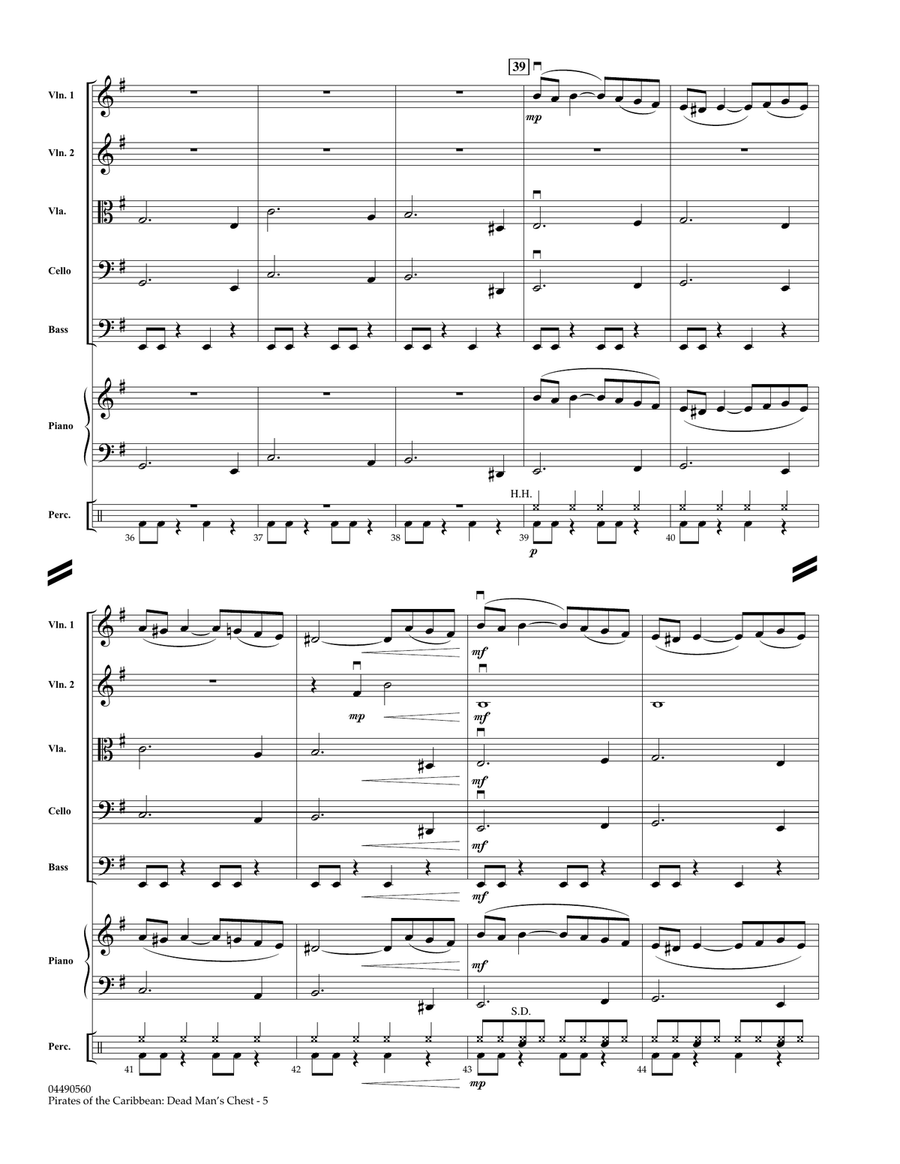 Pirates of the Caribbean: Dead Man's Chest - Full Score String Orchestra scores gallery preview page 4