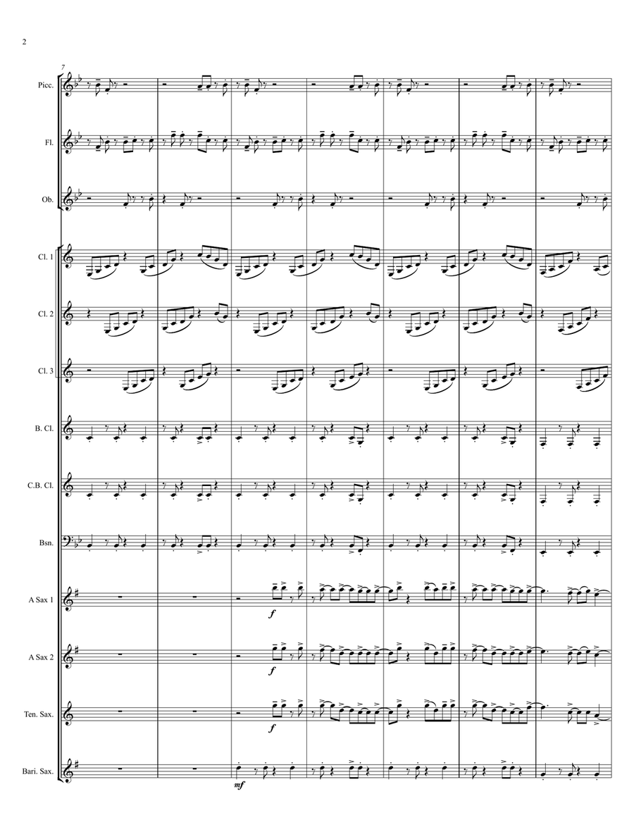 3 Sketches for Woodwind Ensemble: Movement 3 - On Lake Wilson Woodwind Ensemble scores gallery preview page 3