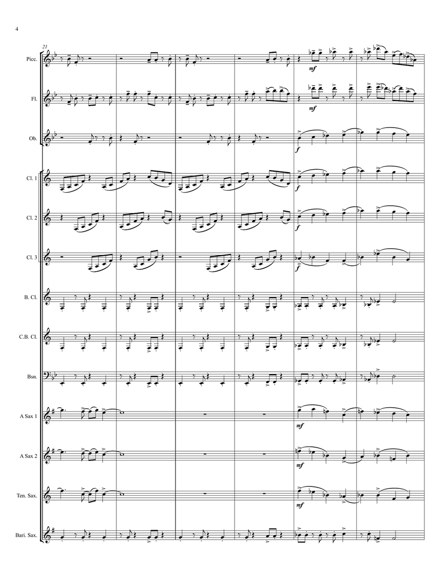 3 Sketches for Woodwind Ensemble: Movement 3 - On Lake Wilson Woodwind Ensemble scores gallery preview page 5