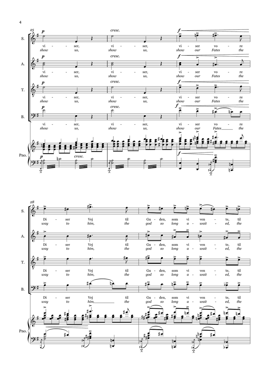 Grieg: Bøn og Tempeldans / Prayer and Templedans (Mixed Choir and piano) 4-Part scores gallery preview page 4