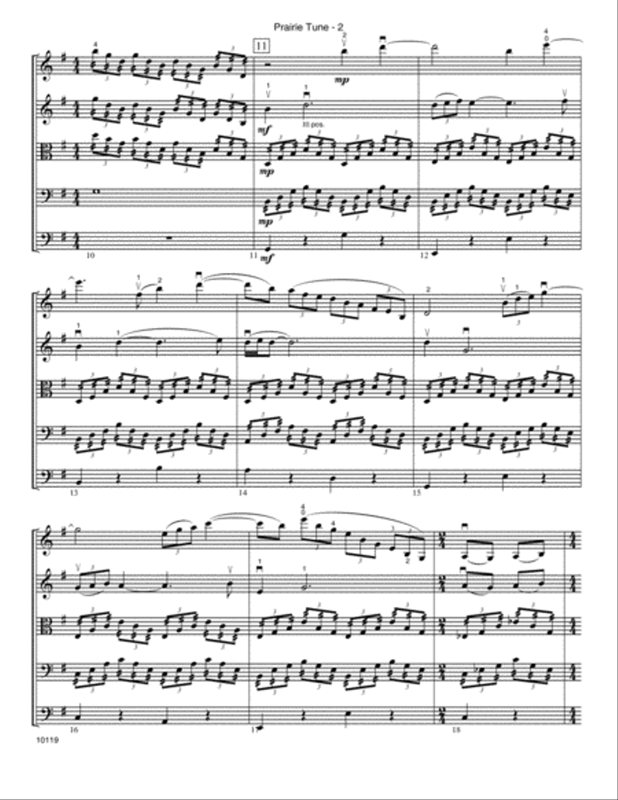 Prairie Tune (Inner Mongolian folk song) - Full Score String Orchestra scores gallery preview page 3