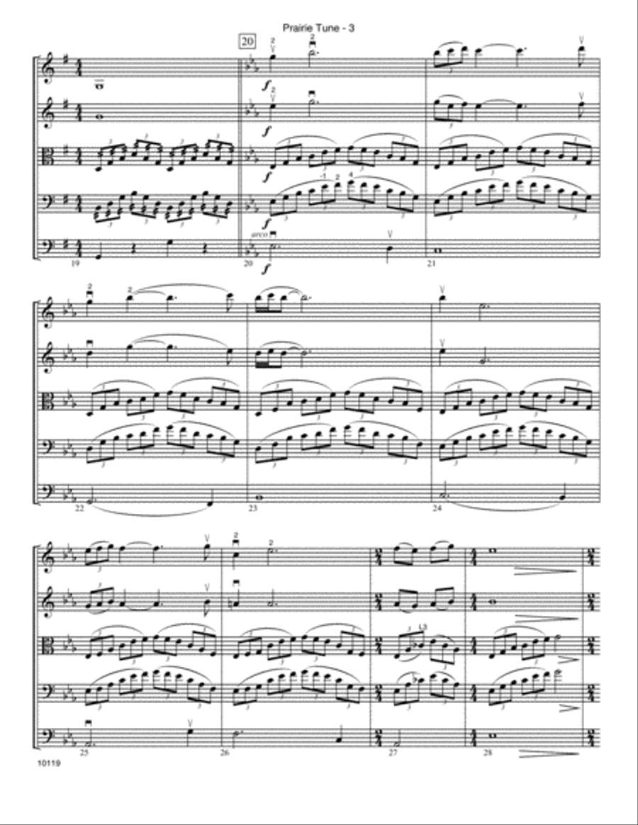 Prairie Tune (Inner Mongolian folk song) - Full Score String Orchestra scores gallery preview page 4