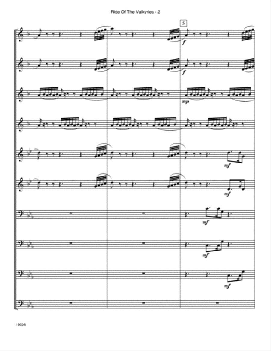 Ride Of The Valkyries (from Die Walkure) - Full Score Brass Band scores gallery preview page 2
