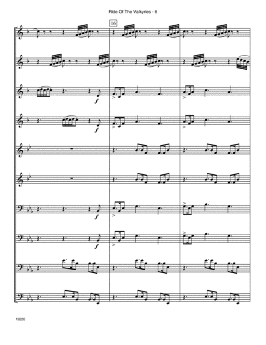 Ride Of The Valkyries (from Die Walkure) - Full Score Brass Band scores gallery preview page 6