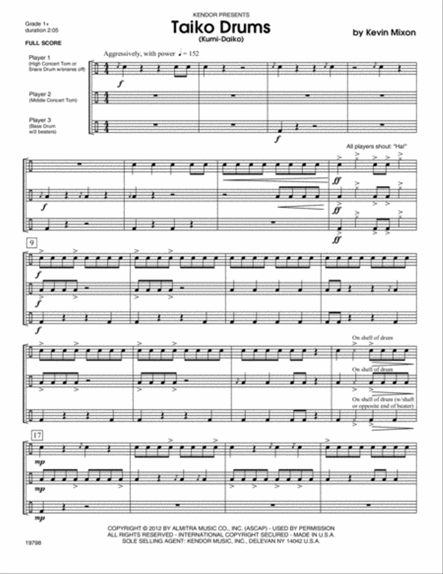 Taiko Drums (Kumi Daiko) - Full Score Drums scores gallery preview page 2