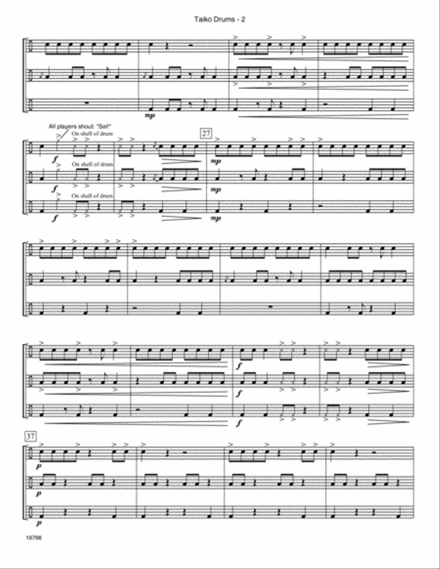 Taiko Drums (Kumi Daiko) - Full Score Drums scores gallery preview page 3