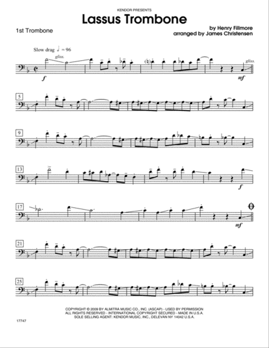 Lassus Trombone - Trombone 1 Trombone scores gallery preview page 1
