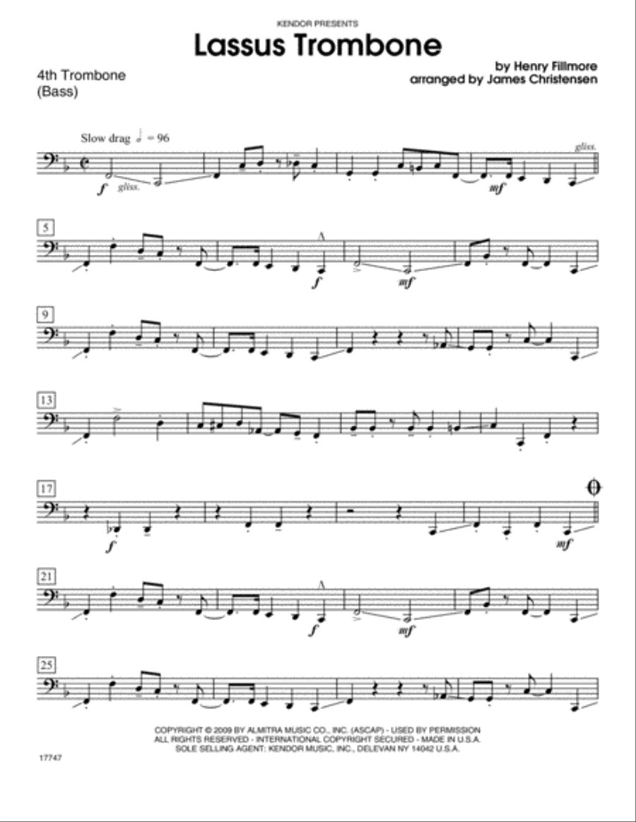 Lassus Trombone - Trombone 4 Trombone scores gallery preview page 1