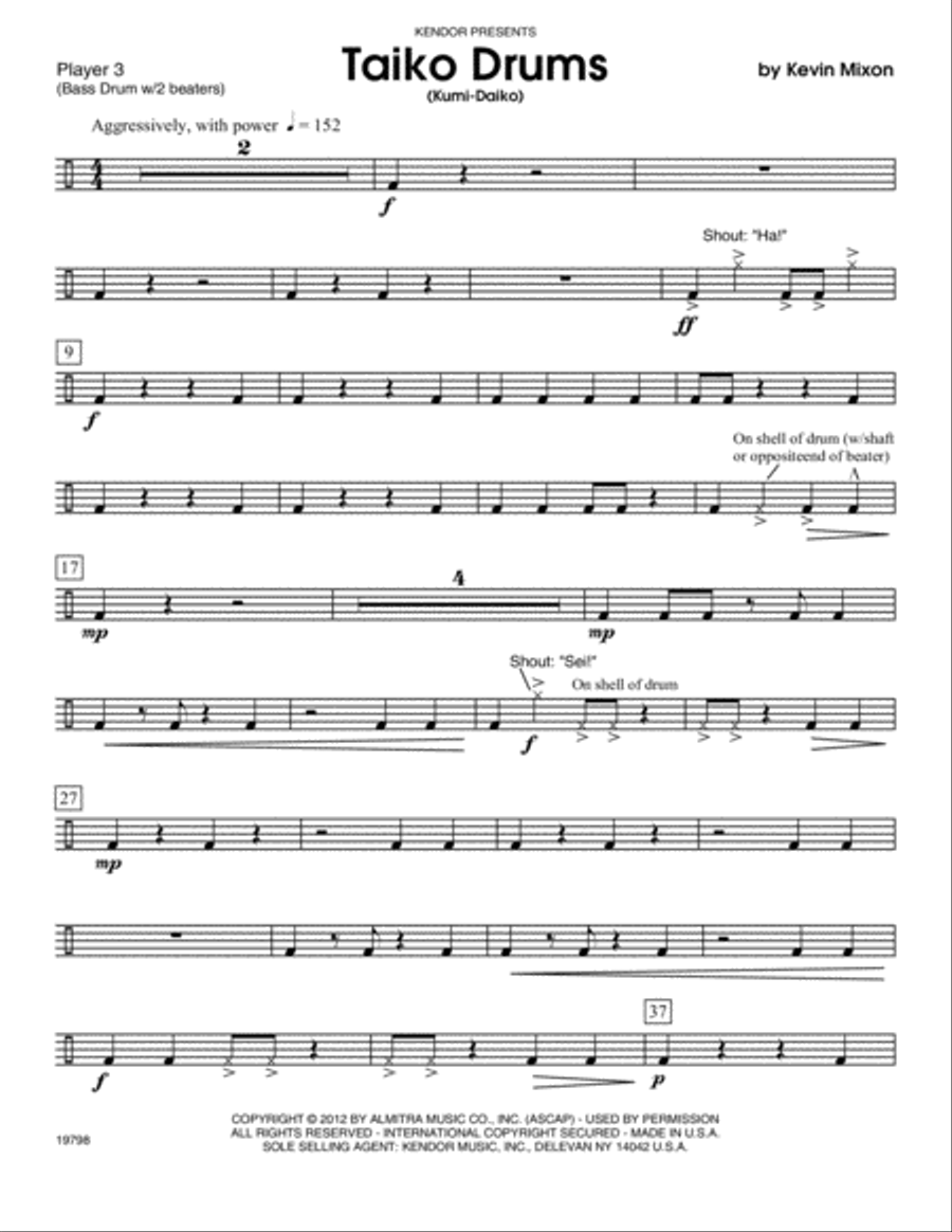 Taiko Drums (Kumi Daiko) - Percussion 3 Drums scores gallery preview page 1