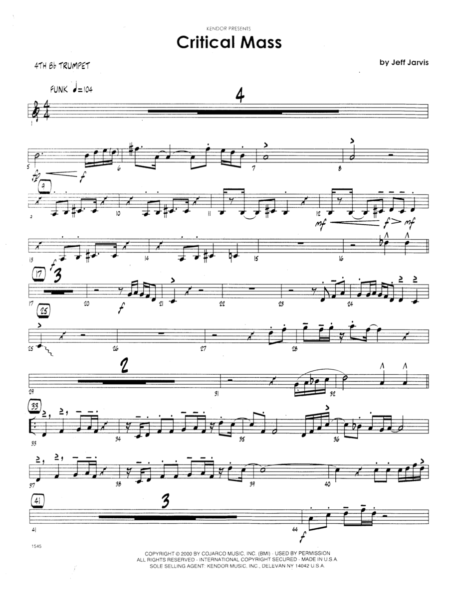 Critical Mass - Trumpet 4 Trumpet scores gallery preview page 1
