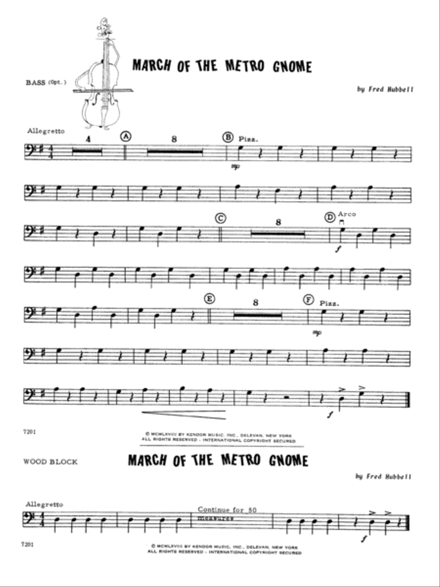 March Of The Metro Gnome - Bass Part scores gallery preview page 1
