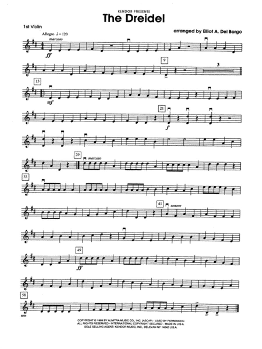 Dreidel, The - Violin 1 Violin scores gallery preview page 1