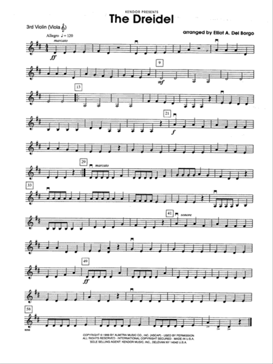Dreidel, The - Violin 3 Violin scores gallery preview page 1