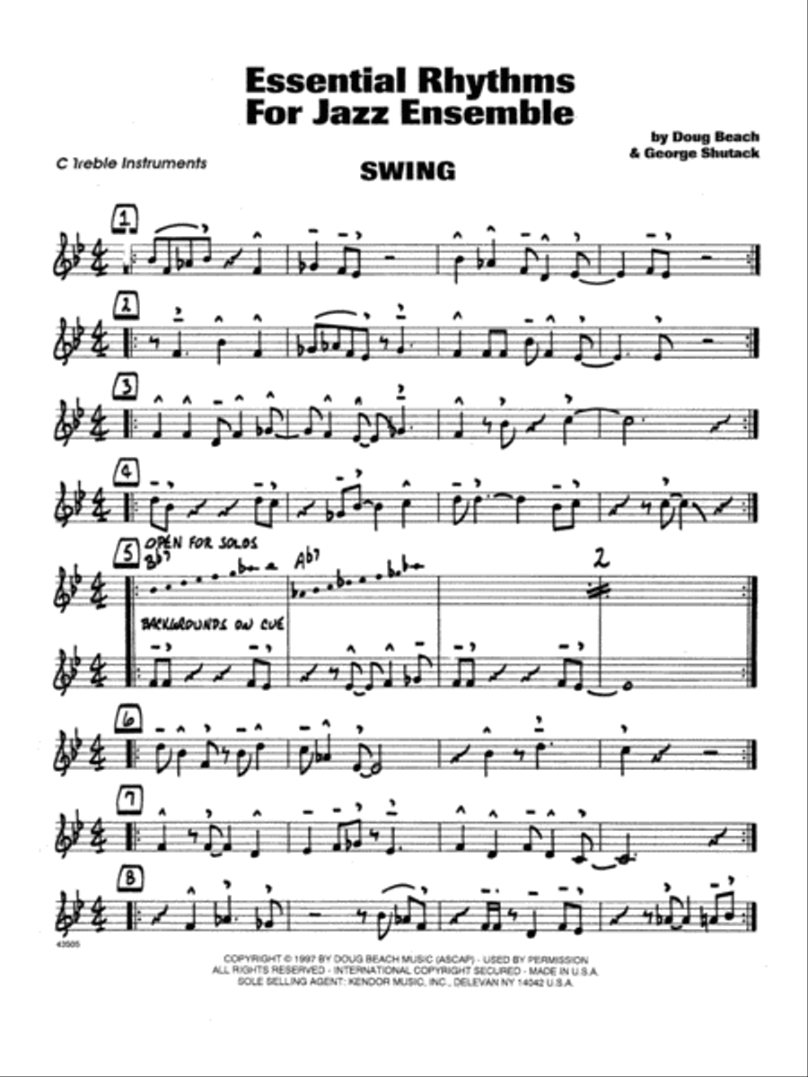 Essential Rhythms For Jazz Ensemble - C Instruments C Instrument scores gallery preview page 1