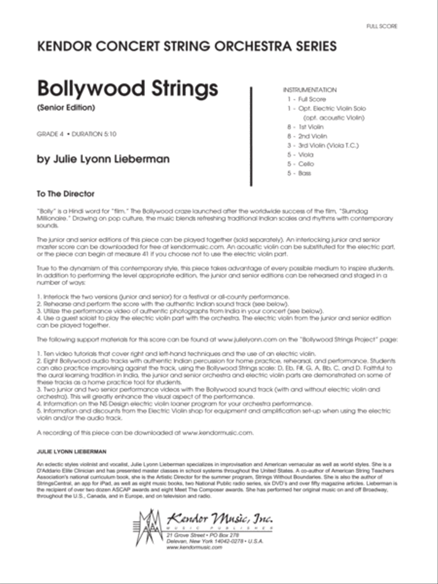 Bollywood Strings (Senior Edition) - Full Score Score scores gallery preview page 1