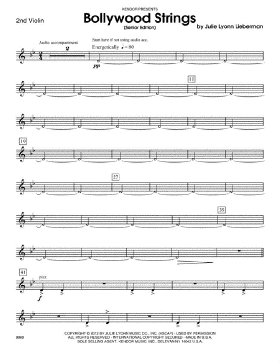 Bollywood Strings (Senior Edition) - Violin 2 Violin scores gallery preview page 1