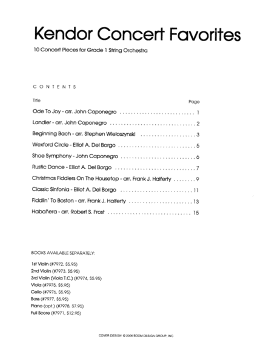 Kendor Concert Favorites - Cello Cello scores gallery preview page 1
