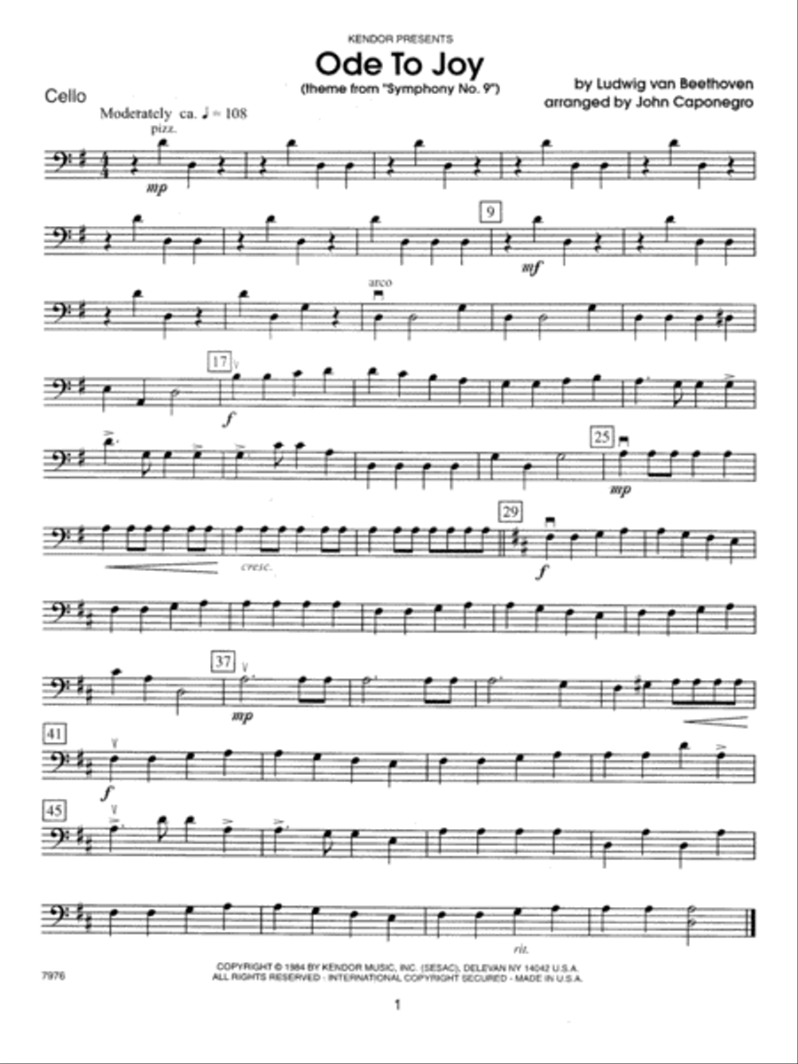 Kendor Concert Favorites - Cello Cello scores gallery preview page 2