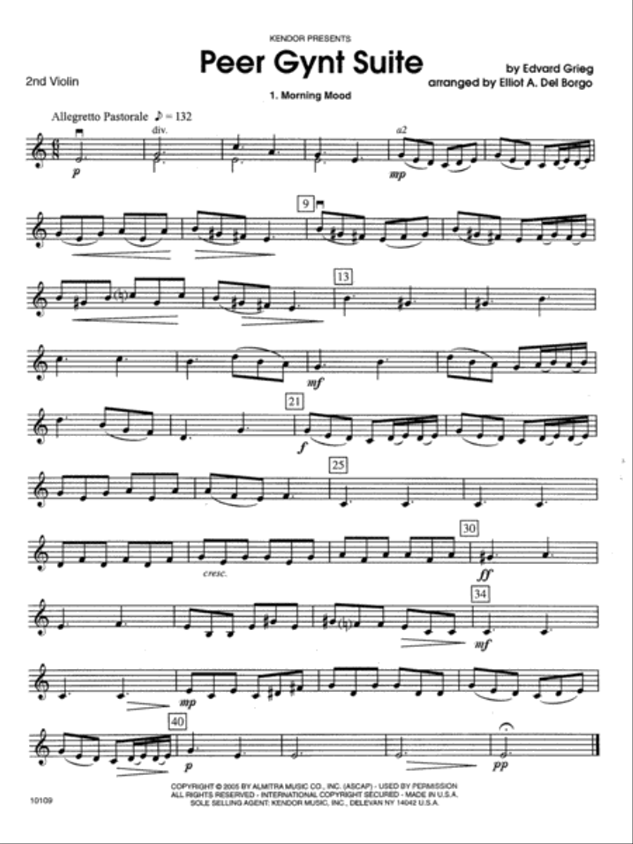 Peer Gynt Suite - Violin 2 Violin scores gallery preview page 1