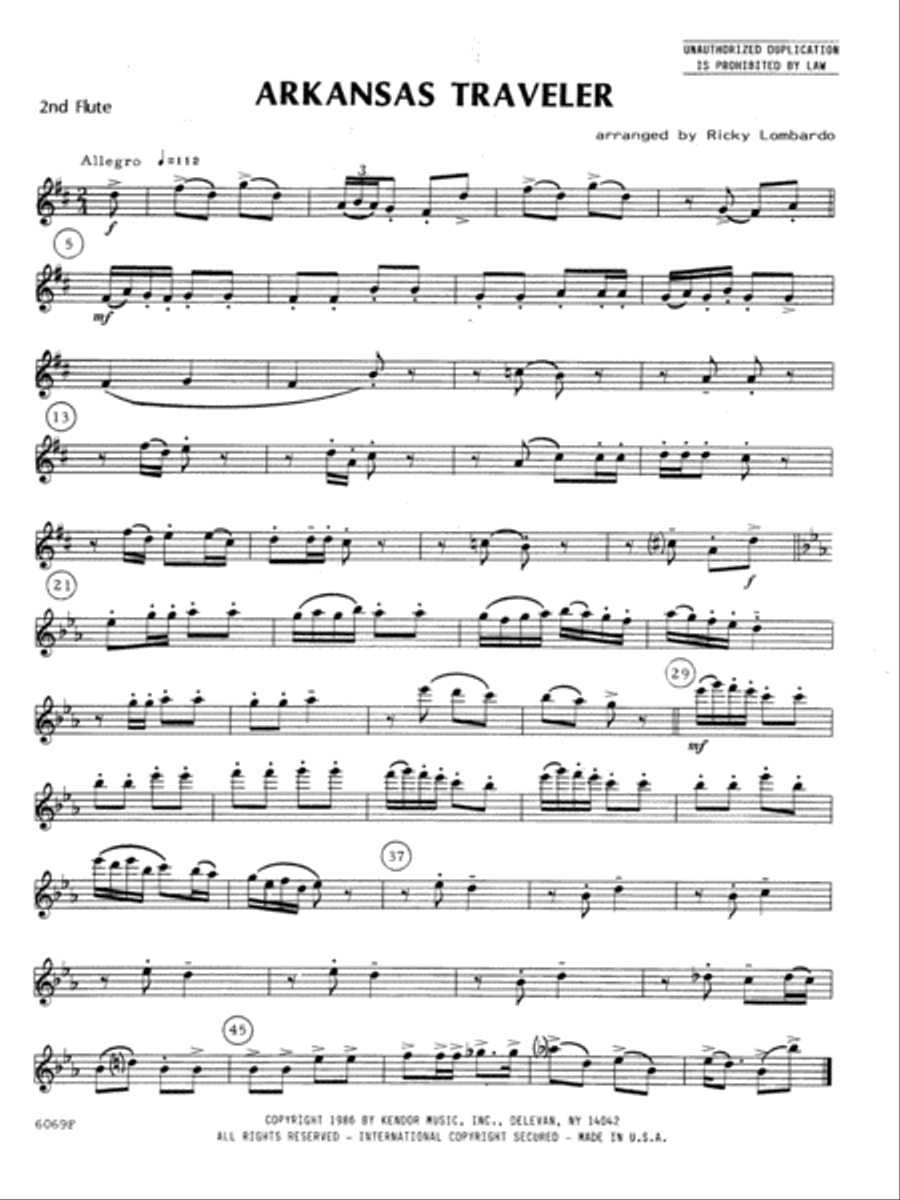 Arkansas Traveler - Flute 2 Flute scores gallery preview page 1
