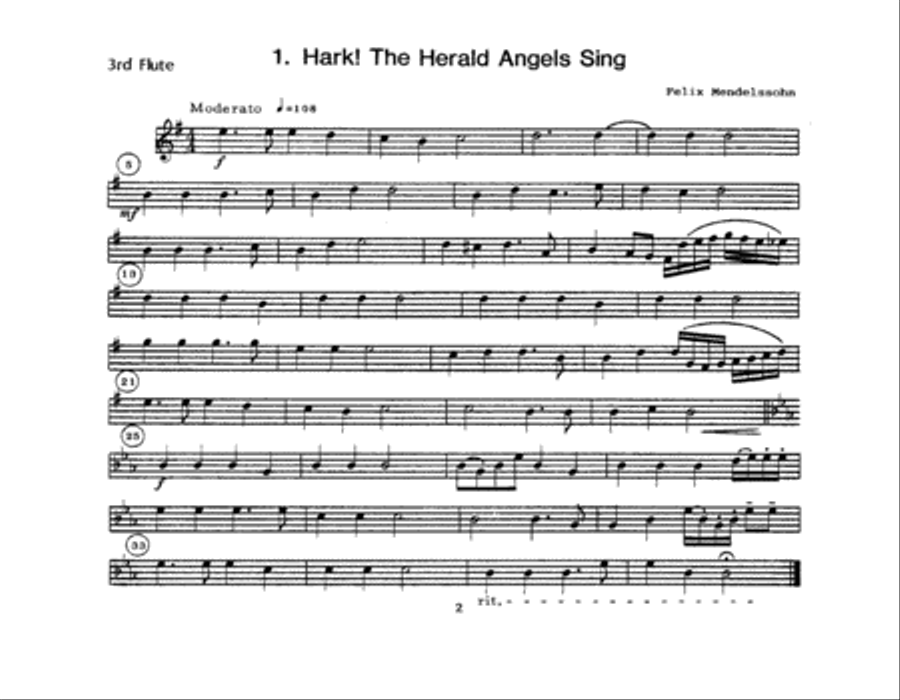 Christmas Carols For Flute Choir/Cond Score - Flute 3 Flute scores gallery preview page 2