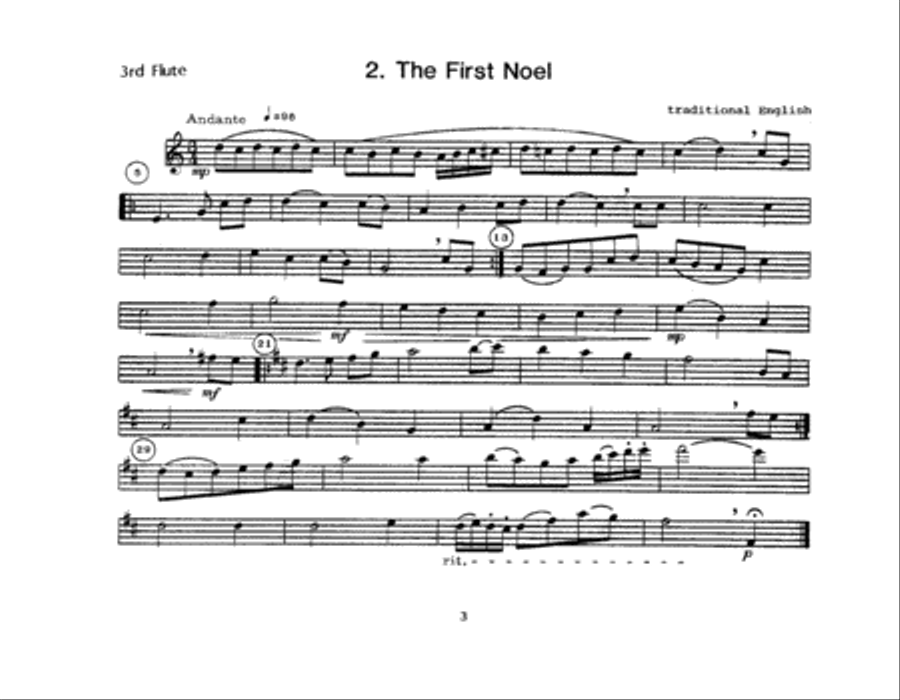 Christmas Carols For Flute Choir/Cond Score - Flute 3 Flute scores gallery preview page 3