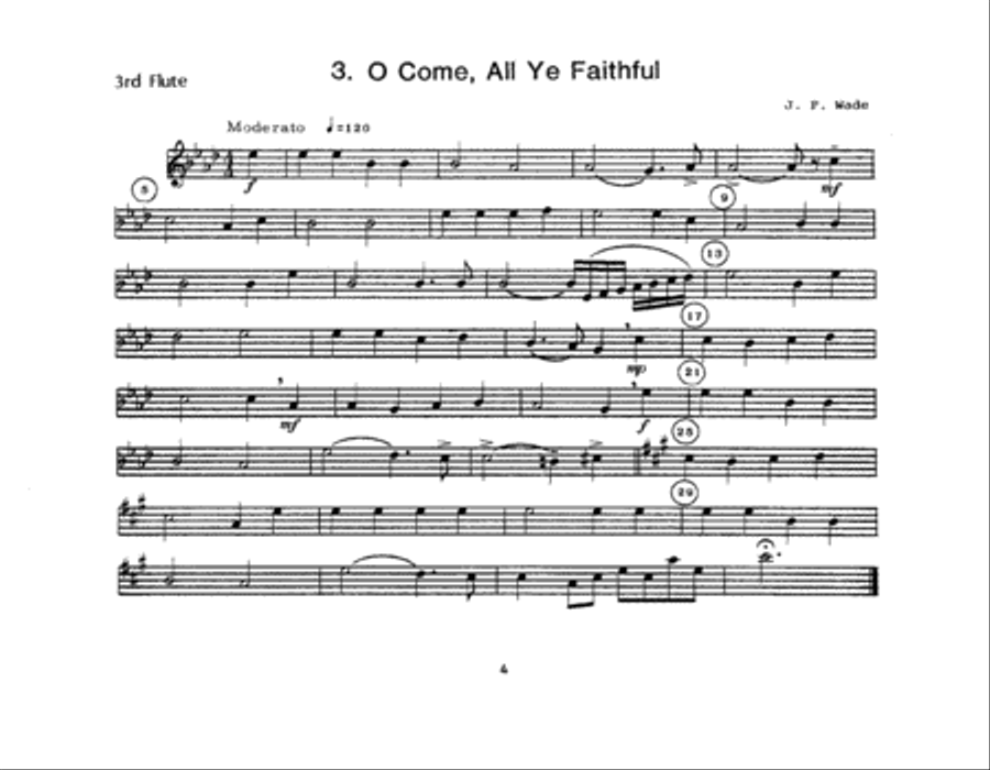 Christmas Carols For Flute Choir/Cond Score - Flute 3 Flute scores gallery preview page 4