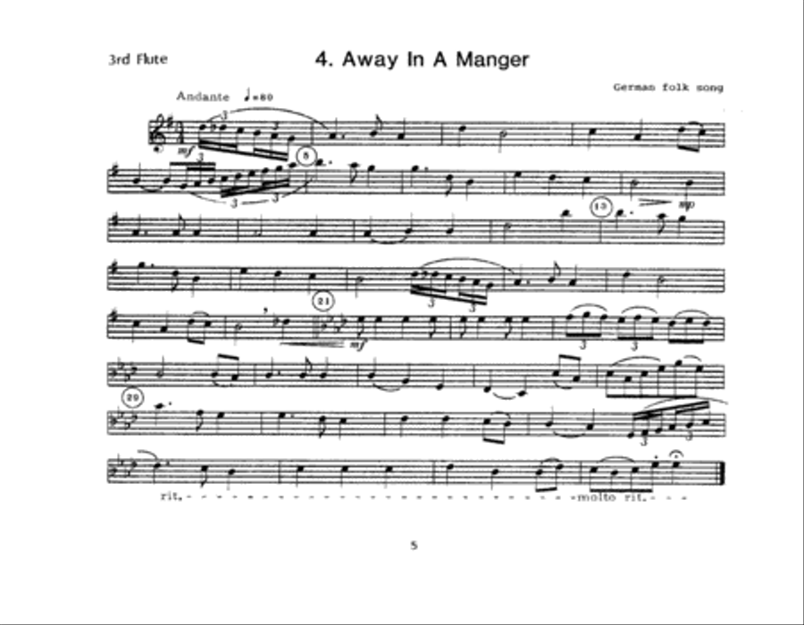 Christmas Carols For Flute Choir/Cond Score - Flute 3 Flute scores gallery preview page 5