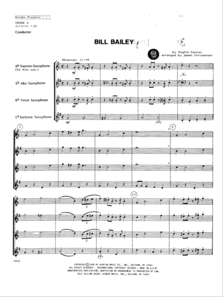 Bill Bailey - Full Score Woodwind Ensemble scores gallery preview page 1
