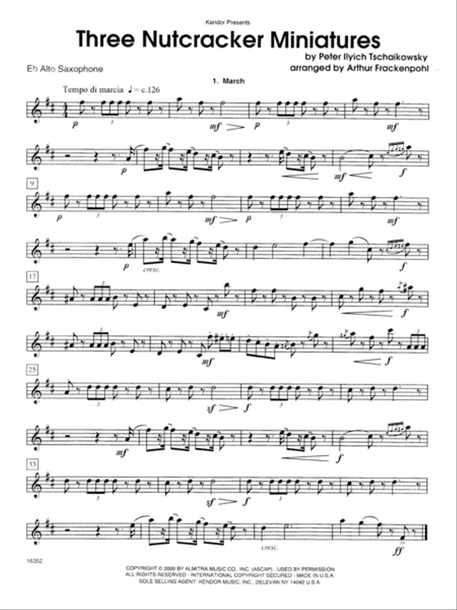 Three Nutcracker Miniatures - Alto Sax Alto Saxophone scores gallery preview page 1