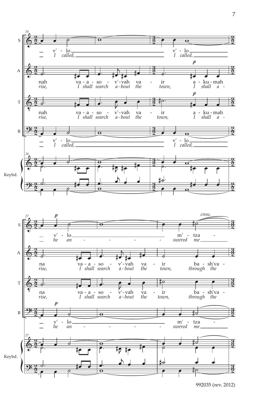 Shir HaShirim Shir HaShirim 4-Part scores gallery preview page 5