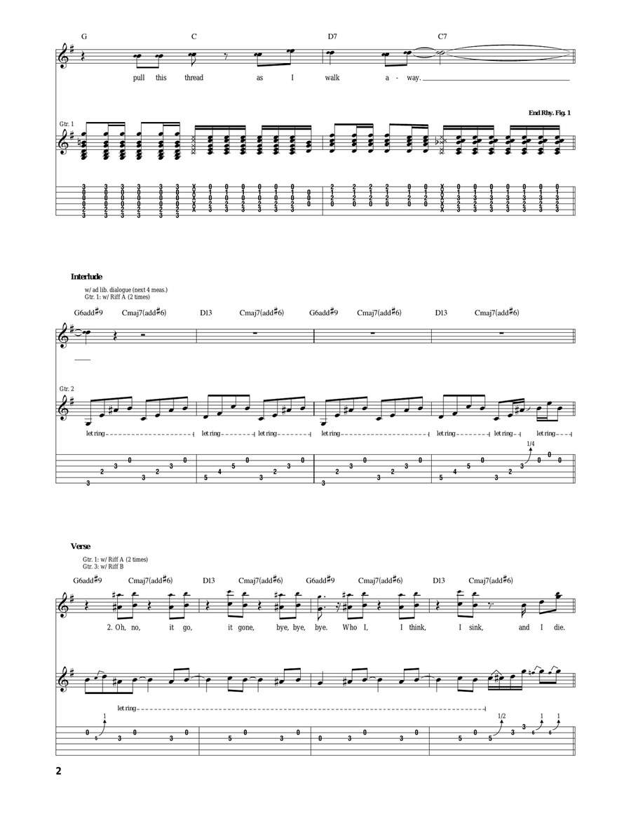 Undone - The Sweater Song Acoustic Guitar scores gallery preview page 2