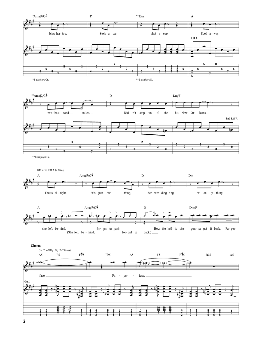 Paperface Paperface Acoustic Guitar scores gallery preview page 2