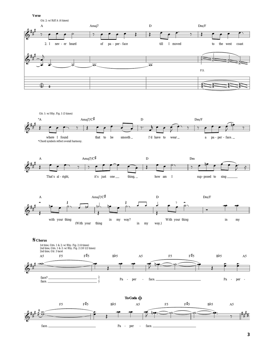 Paperface Paperface Acoustic Guitar scores gallery preview page 3