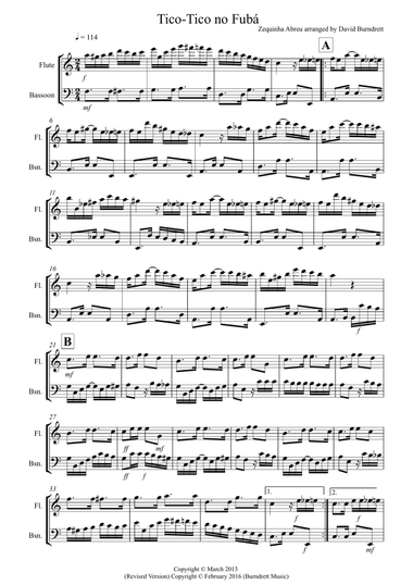 Tico Tico for Flute and Bassoon Duet