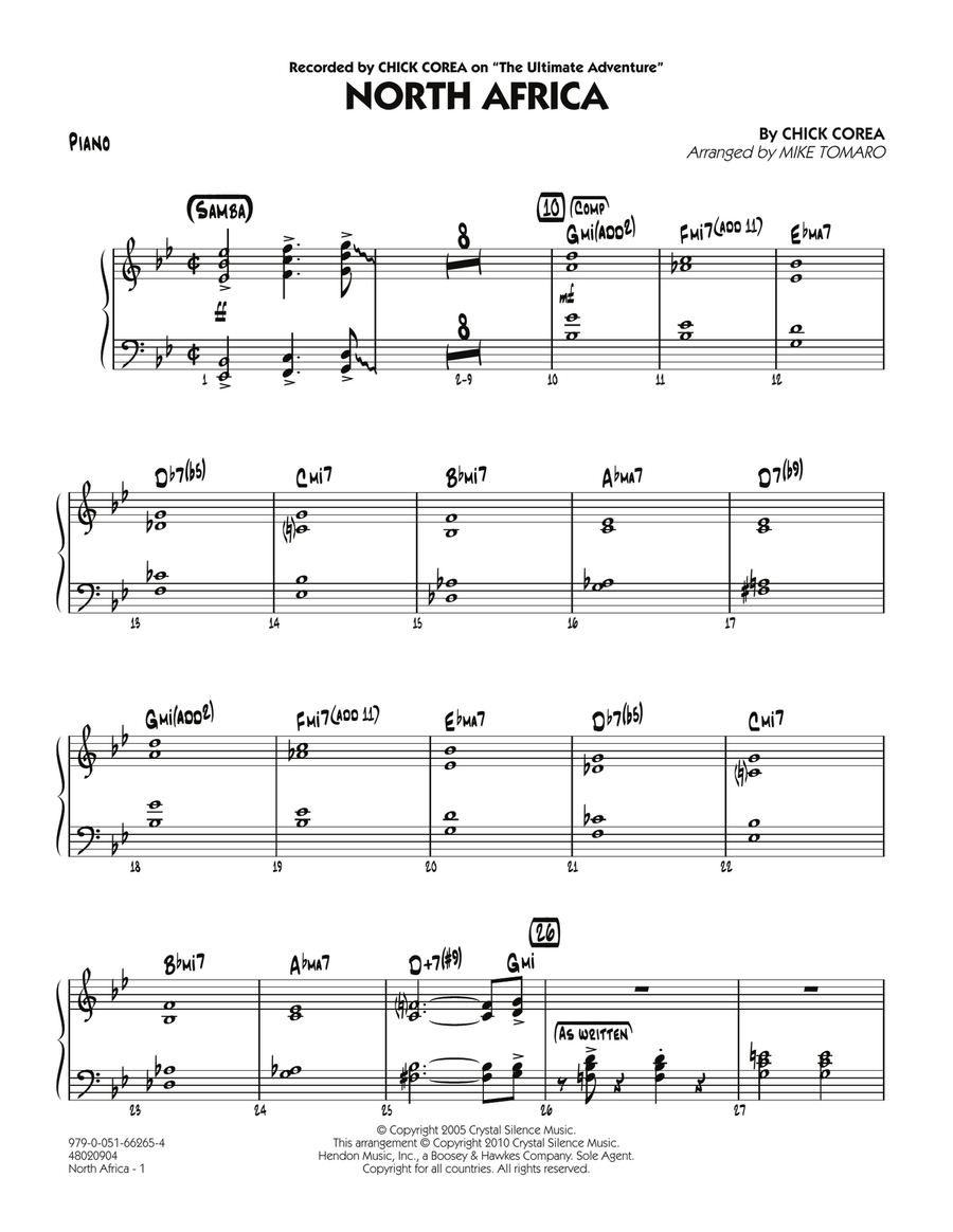 North Africa - Piano North Africa - Piano Jazz Ensemble scores gallery preview page 1