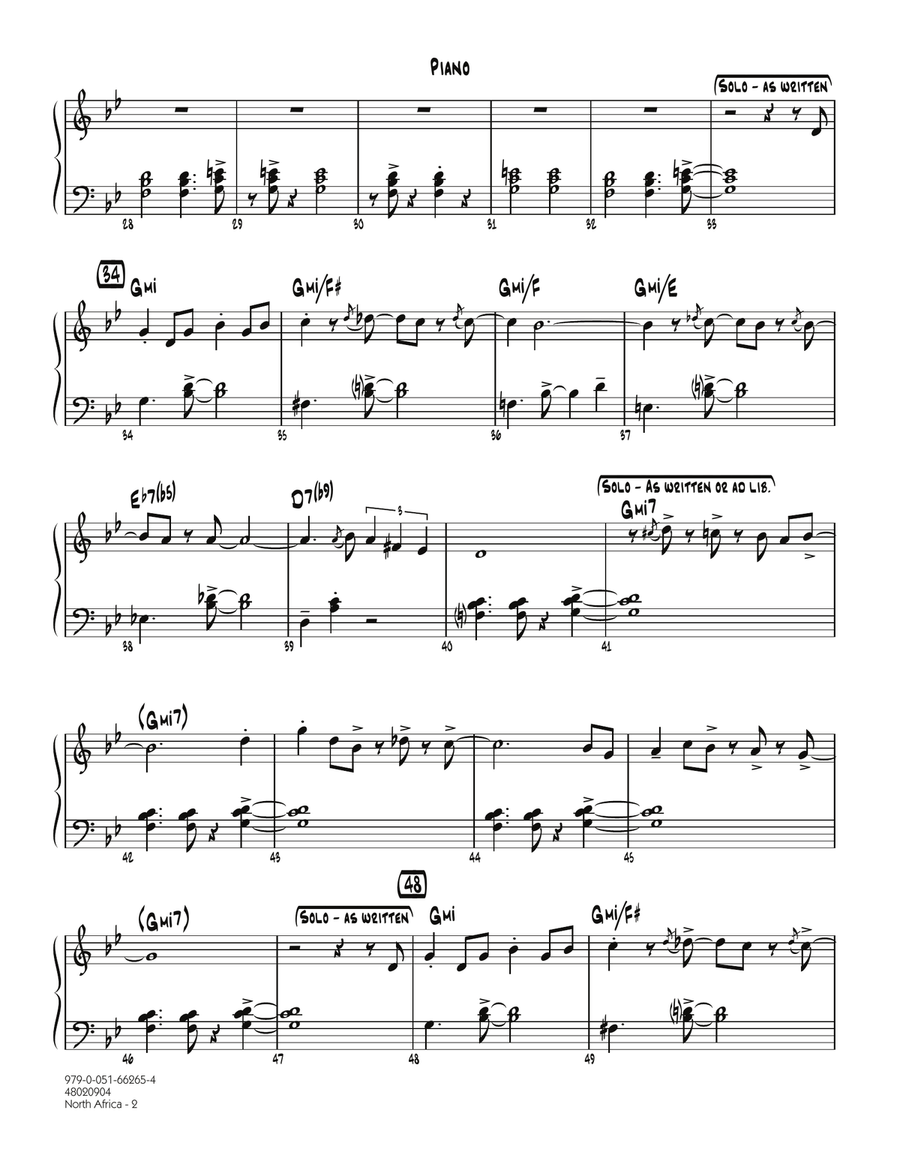 North Africa - Piano North Africa - Piano Jazz Ensemble scores gallery preview page 2