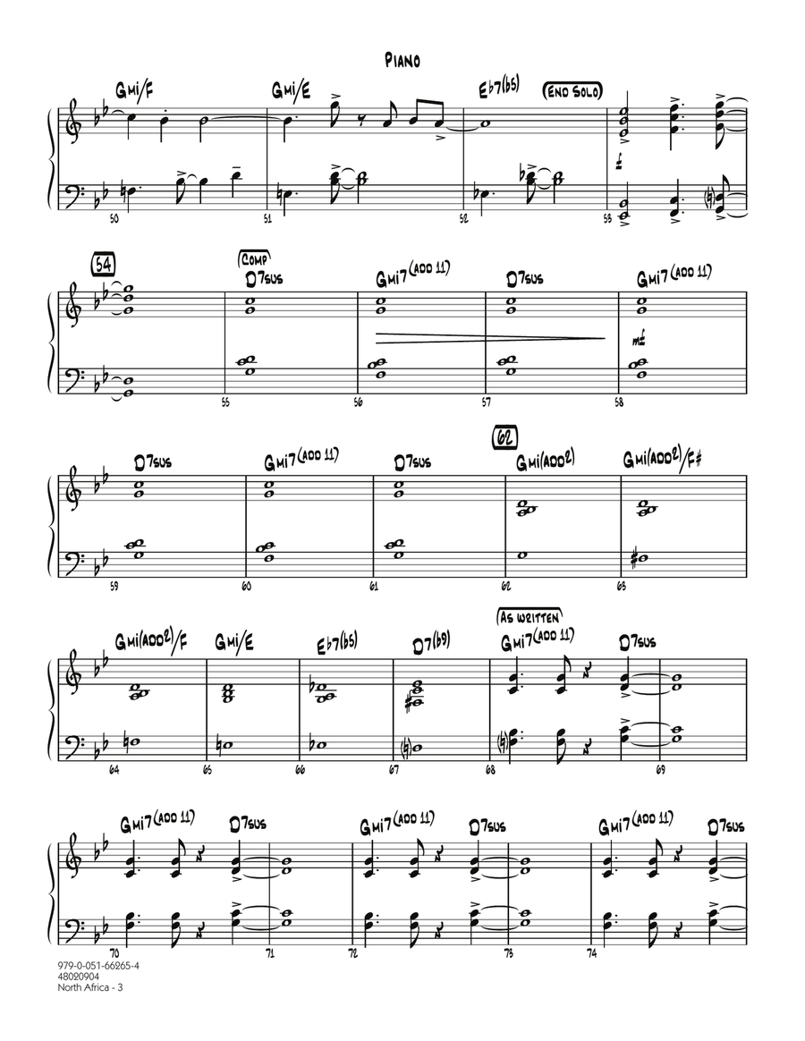 North Africa - Piano North Africa - Piano Jazz Ensemble scores gallery preview page 3