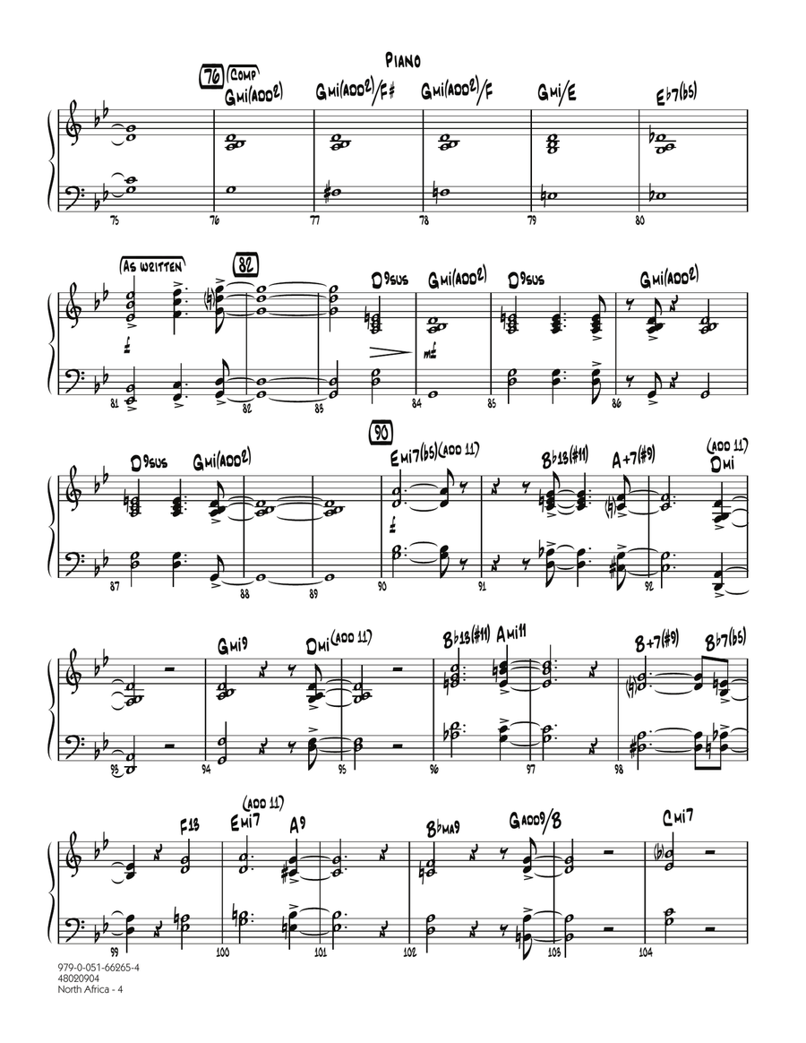North Africa - Piano North Africa - Piano Jazz Ensemble scores gallery preview page 4