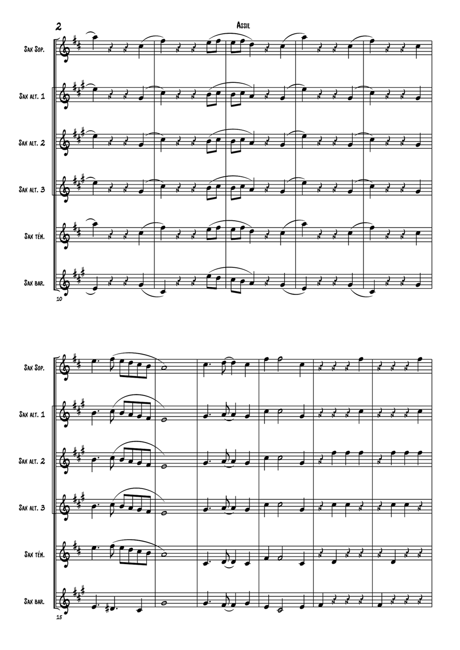 Ensemble de SAXOPHONE ''ASSIL'' Woodwind Quartet scores gallery preview page 3